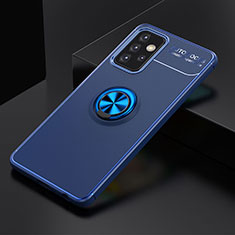 Silikon Hülle Handyhülle Ultra Dünn Schutzhülle Tasche Flexible mit Magnetisch Fingerring Ständer JM2 für Samsung Galaxy A52 4G Blau