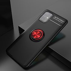 Silikon Hülle Handyhülle Ultra Dünn Schutzhülle Tasche Flexible mit Magnetisch Fingerring Ständer JM2 für Samsung Galaxy A71 4G A715 Rot und Schwarz