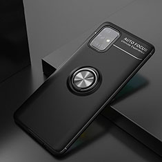 Silikon Hülle Handyhülle Ultra Dünn Schutzhülle Tasche Flexible mit Magnetisch Fingerring Ständer JM2 für Samsung Galaxy A71 5G Schwarz