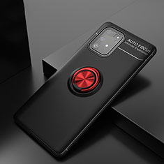 Silikon Hülle Handyhülle Ultra Dünn Schutzhülle Tasche Flexible mit Magnetisch Fingerring Ständer JM2 für Samsung Galaxy M80S Rot und Schwarz