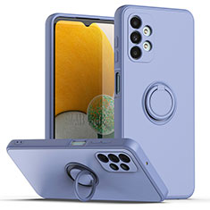 Silikon Hülle Handyhülle Ultra Dünn Schutzhülle Tasche Flexible mit Magnetisch Fingerring Ständer QW1 für Samsung Galaxy A13 4G Lavendel Grau