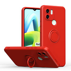 Silikon Hülle Handyhülle Ultra Dünn Schutzhülle Tasche Flexible mit Magnetisch Fingerring Ständer QW1 für Xiaomi Redmi A1 Plus Rot