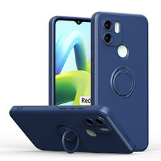 Silikon Hülle Handyhülle Ultra Dünn Schutzhülle Tasche Flexible mit Magnetisch Fingerring Ständer QW1 für Xiaomi Redmi A2 Blau