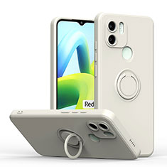 Silikon Hülle Handyhülle Ultra Dünn Schutzhülle Tasche Flexible mit Magnetisch Fingerring Ständer QW1 für Xiaomi Redmi A2 Weiß