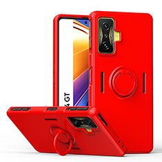 Silikon Hülle Handyhülle Ultra Dünn Schutzhülle Tasche Flexible mit Magnetisch Fingerring Ständer QW1 für Xiaomi Redmi K50 Gaming 5G Rot