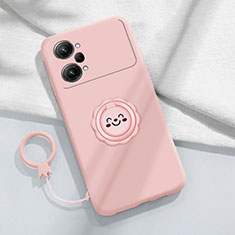 Silikon Hülle Handyhülle Ultra Dünn Schutzhülle Tasche Flexible mit Magnetisch Fingerring Ständer S01 für Oppo K10 Pro 5G Rosa