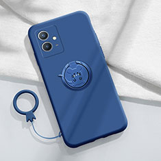 Silikon Hülle Handyhülle Ultra Dünn Schutzhülle Tasche Flexible mit Magnetisch Fingerring Ständer S01 für Vivo Y30 5G Blau