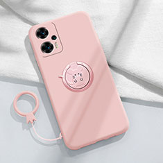 Silikon Hülle Handyhülle Ultra Dünn Schutzhülle Tasche Flexible mit Magnetisch Fingerring Ständer S01 für Xiaomi Redmi Note 12 Turbo 5G Rosa