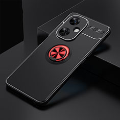 Silikon Hülle Handyhülle Ultra Dünn Schutzhülle Tasche Flexible mit Magnetisch Fingerring Ständer SD1 für OnePlus Nord CE 3 Lite 5G Rot und Schwarz