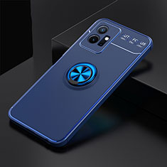 Silikon Hülle Handyhülle Ultra Dünn Schutzhülle Tasche Flexible mit Magnetisch Fingerring Ständer SD1 für Vivo iQOO Z6 5G Blau
