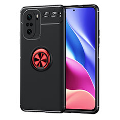Silikon Hülle Handyhülle Ultra Dünn Schutzhülle Tasche Flexible mit Magnetisch Fingerring Ständer SD1 für Xiaomi Mi 11i 5G Rot und Schwarz