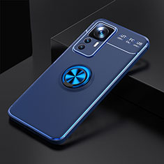 Silikon Hülle Handyhülle Ultra Dünn Schutzhülle Tasche Flexible mit Magnetisch Fingerring Ständer SD1 für Xiaomi Mi 12T 5G Blau
