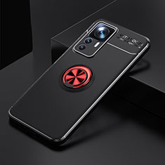 Silikon Hülle Handyhülle Ultra Dünn Schutzhülle Tasche Flexible mit Magnetisch Fingerring Ständer SD1 für Xiaomi Mi 12T 5G Rot und Schwarz