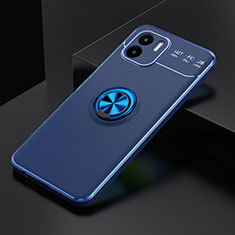 Silikon Hülle Handyhülle Ultra Dünn Schutzhülle Tasche Flexible mit Magnetisch Fingerring Ständer SD1 für Xiaomi Poco C50 Blau