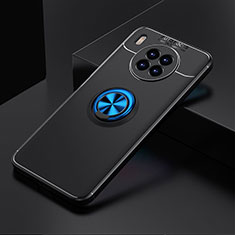 Silikon Hülle Handyhülle Ultra Dünn Schutzhülle Tasche Flexible mit Magnetisch Fingerring Ständer SD2 für Huawei Nova 8i Blau und Schwarz