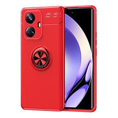 Silikon Hülle Handyhülle Ultra Dünn Schutzhülle Tasche Flexible mit Magnetisch Fingerring Ständer SD2 für Realme 10 Pro+ Plus 5G Rot