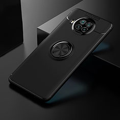 Silikon Hülle Handyhülle Ultra Dünn Schutzhülle Tasche Flexible mit Magnetisch Fingerring Ständer SD2 für Xiaomi Mi 10i 5G Schwarz