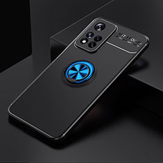 Silikon Hülle Handyhülle Ultra Dünn Schutzhülle Tasche Flexible mit Magnetisch Fingerring Ständer SD2 für Xiaomi Mi 11i 5G (2022) Blau und Schwarz