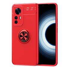 Silikon Hülle Handyhülle Ultra Dünn Schutzhülle Tasche Flexible mit Magnetisch Fingerring Ständer SD2 für Xiaomi Mi 12T 5G Rot
