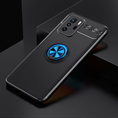 Silikon Hülle Handyhülle Ultra Dünn Schutzhülle Tasche Flexible mit Magnetisch Fingerring Ständer SD2 für Xiaomi Poco X3 GT 5G Blau und Schwarz