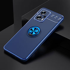 Silikon Hülle Handyhülle Ultra Dünn Schutzhülle Tasche Flexible mit Magnetisch Fingerring Ständer SD2 für Xiaomi Poco X4 GT 5G Blau