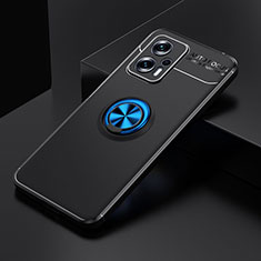 Silikon Hülle Handyhülle Ultra Dünn Schutzhülle Tasche Flexible mit Magnetisch Fingerring Ständer SD2 für Xiaomi Poco X4 GT 5G Blau und Schwarz
