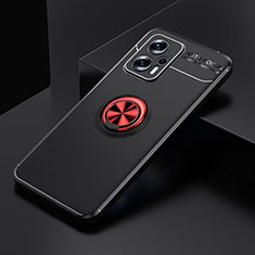 Silikon Hülle Handyhülle Ultra Dünn Schutzhülle Tasche Flexible mit Magnetisch Fingerring Ständer SD2 für Xiaomi Poco X4 GT 5G Rot und Schwarz