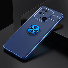 Silikon Hülle Handyhülle Ultra Dünn Schutzhülle Tasche Flexible mit Magnetisch Fingerring Ständer SD2 für Xiaomi Redmi 10 Power Blau