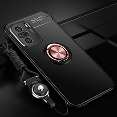 Silikon Hülle Handyhülle Ultra Dünn Schutzhülle Tasche Flexible mit Magnetisch Fingerring Ständer SD3 für Xiaomi Mi 11X 5G Gold und Schwarz