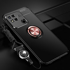Silikon Hülle Handyhülle Ultra Dünn Schutzhülle Tasche Flexible mit Magnetisch Fingerring Ständer SD3 für Xiaomi POCO C31 Gold und Schwarz
