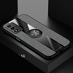Silikon Hülle Handyhülle Ultra Dünn Schutzhülle Tasche Flexible mit Magnetisch Fingerring Ständer X01L für Oppo A93s 5G Grau