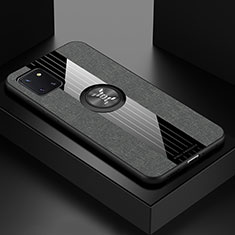Silikon Hülle Handyhülle Ultra Dünn Schutzhülle Tasche Flexible mit Magnetisch Fingerring Ständer X01L für Samsung Galaxy A81 Grau