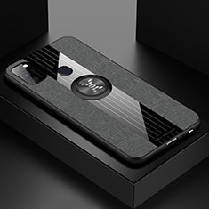 Silikon Hülle Handyhülle Ultra Dünn Schutzhülle Tasche Flexible mit Magnetisch Fingerring Ständer X01L für Samsung Galaxy M21 Grau