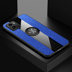Silikon Hülle Handyhülle Ultra Dünn Schutzhülle Tasche Flexible mit Magnetisch Fingerring Ständer X01L für Vivo Y32t Blau