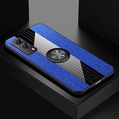 Silikon Hülle Handyhülle Ultra Dünn Schutzhülle Tasche Flexible mit Magnetisch Fingerring Ständer X01L für Vivo Y53s t2 Blau
