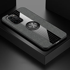 Silikon Hülle Handyhülle Ultra Dünn Schutzhülle Tasche Flexible mit Magnetisch Fingerring Ständer X01L für Xiaomi Mi 11X 5G Grau