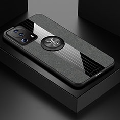 Silikon Hülle Handyhülle Ultra Dünn Schutzhülle Tasche Flexible mit Magnetisch Fingerring Ständer X01L für Xiaomi Mi 12 Lite NE 5G Grau