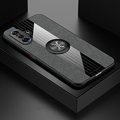 Silikon Hülle Handyhülle Ultra Dünn Schutzhülle Tasche Flexible mit Magnetisch Fingerring Ständer X01L für Xiaomi Poco F3 GT 5G Grau