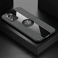 Silikon Hülle Handyhülle Ultra Dünn Schutzhülle Tasche Flexible mit Magnetisch Fingerring Ständer X01L für Xiaomi Poco X3 GT 5G Grau