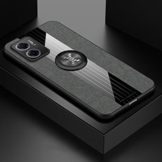 Silikon Hülle Handyhülle Ultra Dünn Schutzhülle Tasche Flexible mit Magnetisch Fingerring Ständer X01L für Xiaomi Redmi 10 5G Grau