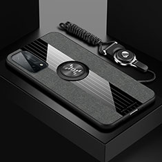 Silikon Hülle Handyhülle Ultra Dünn Schutzhülle Tasche Flexible mit Magnetisch Fingerring Ständer X03L für OnePlus Nord N200 5G Grau