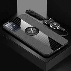 Silikon Hülle Handyhülle Ultra Dünn Schutzhülle Tasche Flexible mit Magnetisch Fingerring Ständer X03L für Vivo Y55s 5G Grau