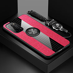 Silikon Hülle Handyhülle Ultra Dünn Schutzhülle Tasche Flexible mit Magnetisch Fingerring Ständer X03L für Xiaomi Mi 11i 5G Rot
