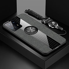 Silikon Hülle Handyhülle Ultra Dünn Schutzhülle Tasche Flexible mit Magnetisch Fingerring Ständer X03L für Xiaomi Mi Mix 4 5G Grau