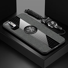 Silikon Hülle Handyhülle Ultra Dünn Schutzhülle Tasche Flexible mit Magnetisch Fingerring Ständer X03L für Xiaomi POCO M3 Pro 5G Grau