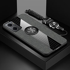 Silikon Hülle Handyhülle Ultra Dünn Schutzhülle Tasche Flexible mit Magnetisch Fingerring Ständer X03L für Xiaomi Redmi 10 Prime Plus 5G Grau