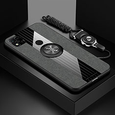 Silikon Hülle Handyhülle Ultra Dünn Schutzhülle Tasche Flexible mit Magnetisch Fingerring Ständer X03L für Xiaomi Redmi 9 India Grau
