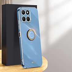 Silikon Hülle Handyhülle Ultra Dünn Schutzhülle Tasche Flexible mit Magnetisch Fingerring Ständer XL1 für Huawei Honor X8b Blau