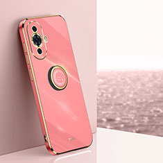 Silikon Hülle Handyhülle Ultra Dünn Schutzhülle Tasche Flexible mit Magnetisch Fingerring Ständer XL1 für Huawei Nova 11 Pink