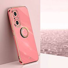 Silikon Hülle Handyhülle Ultra Dünn Schutzhülle Tasche Flexible mit Magnetisch Fingerring Ständer XL1 für Huawei Nova 9 SE Pink